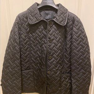 Cole Haan Quilted Leather Jacket with Lambskin